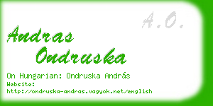 andras ondruska business card